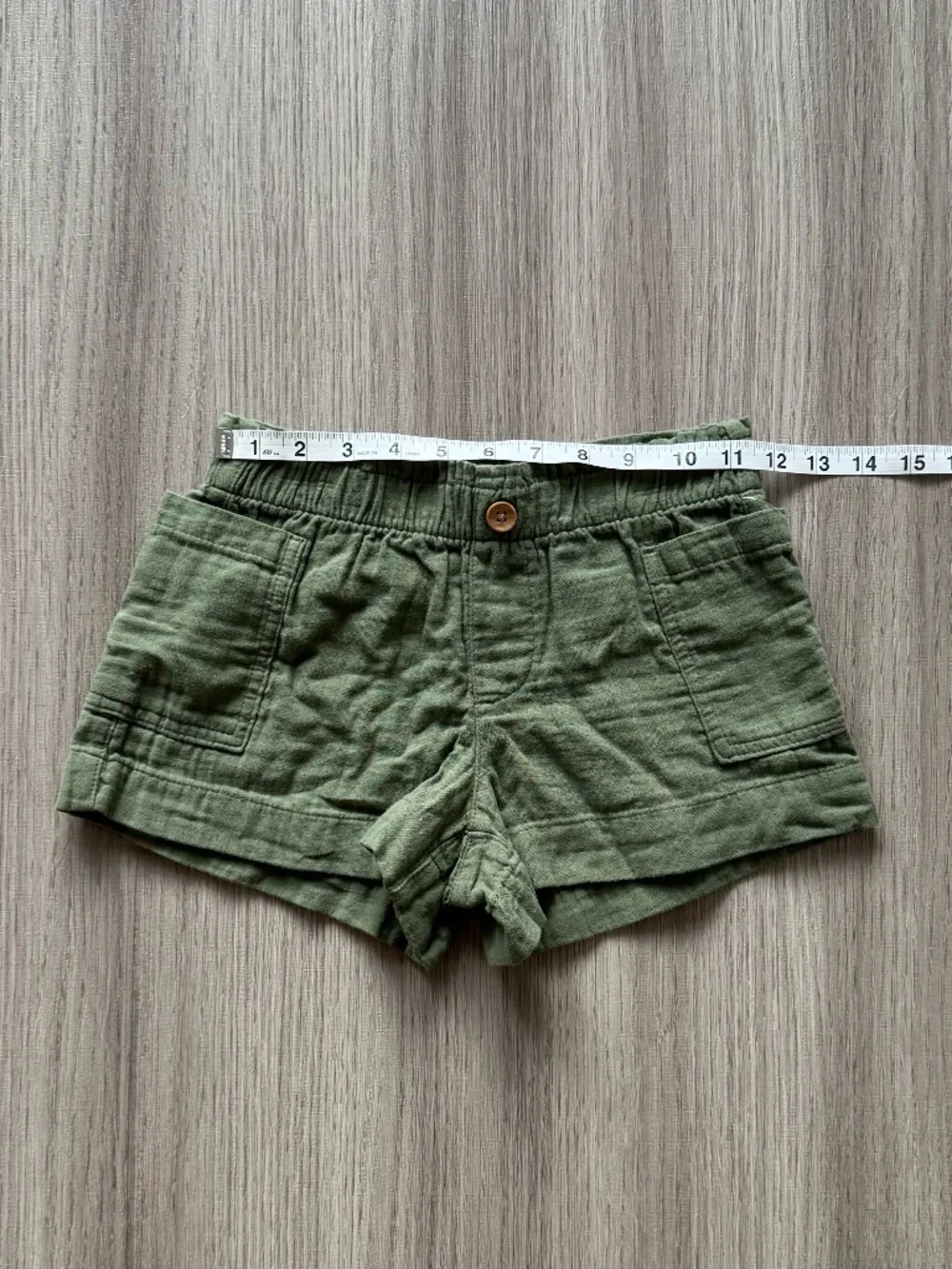 NWT Old Navy Kids Loose Double-Weave Utility Shorts Green S